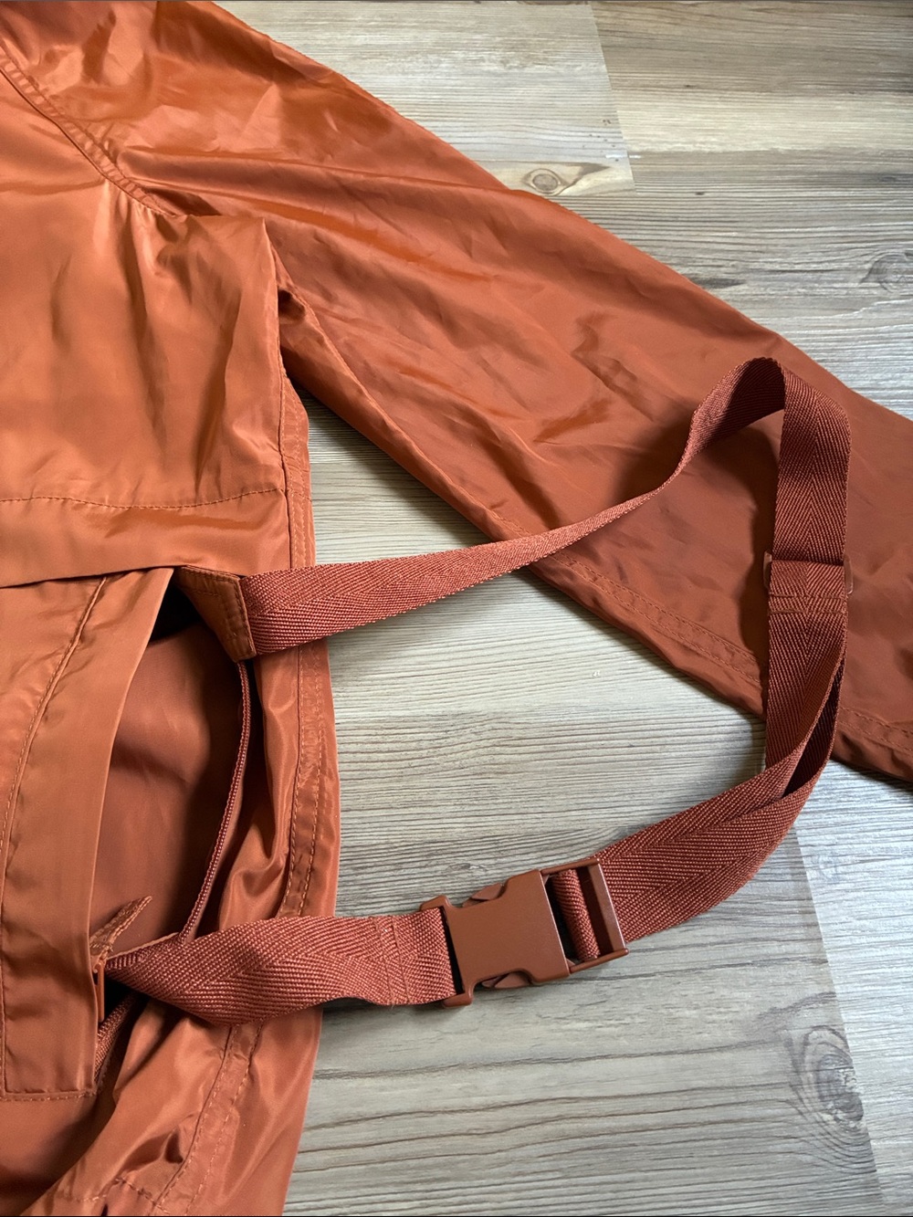 Madewell Raincheck Packable Hooded Raincoat Windbreaker Burnt Orange Women S - Picture 6 of 14